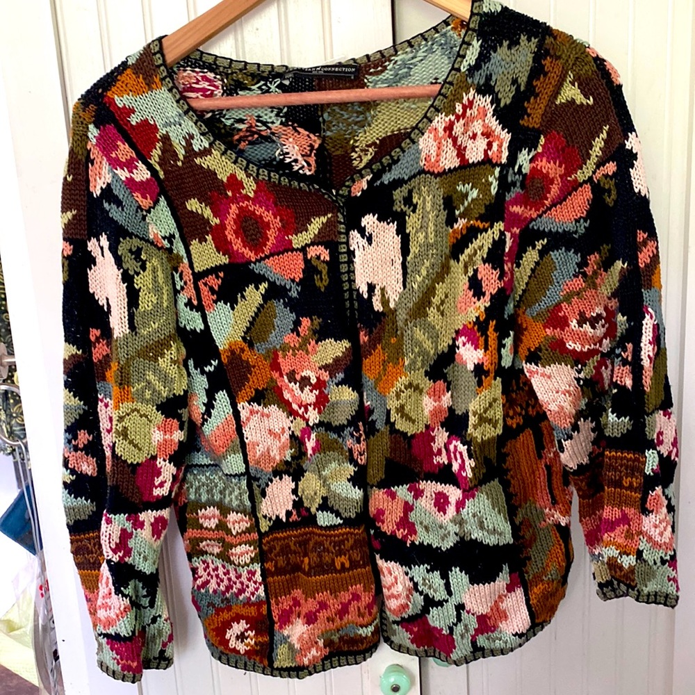 Peruvian Connection HandKnit Florette Cardigan.  Size S.  Was $389.